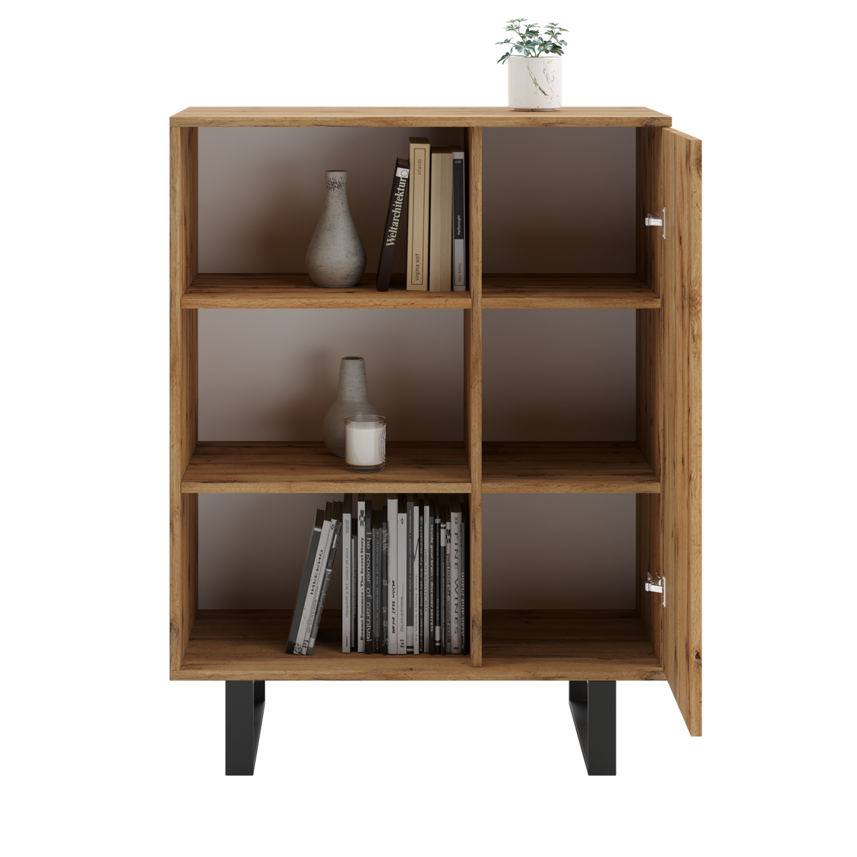 BÜCHERREGAL Fondi - Eiche Bianco, Holzwerkstoff (90/116/40cm) - RAUMHIRSCH FURNITURE