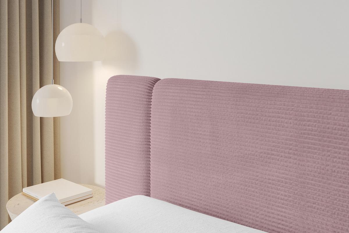 BOXBETT mit Matratze H4 - EVON - 180x200 cm Rosa - Rosa, Holzwerkstoff (180/200cm) - ALTDECOR