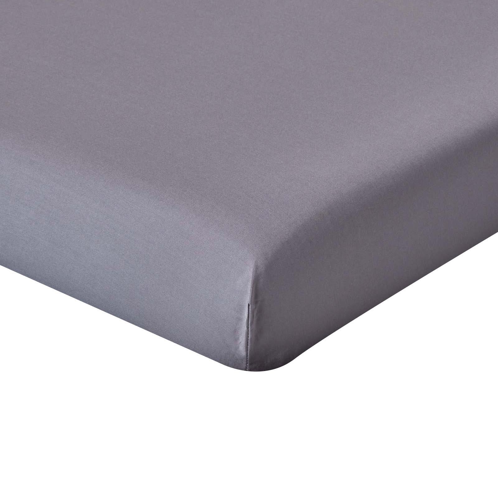 PERKAL-SPANNBETTLAKEN, Ägyptische Baumwolle, Fadendichte 200 - Dunkelgrau, Textil (150/200cm) - Homescapes