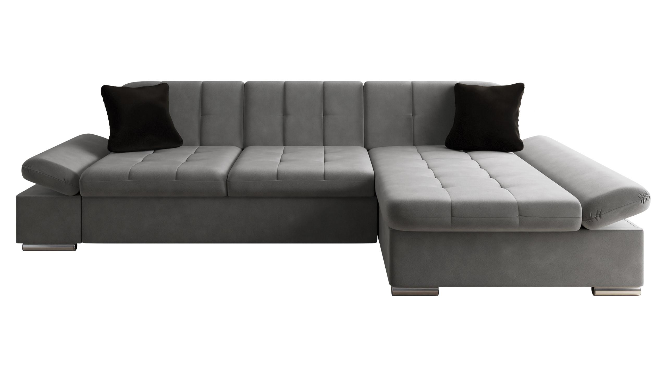 ECKSOFA Montana, Seite: Rechts - Alufarben/Schwarz, Holz/Textil (278/161cm) - MIRJAN24