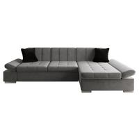 ECKSOFA Malwi, Seite: Rechts - Alufarben/Schwarz, Holz/Textil (278/161cm) - MIRJAN24