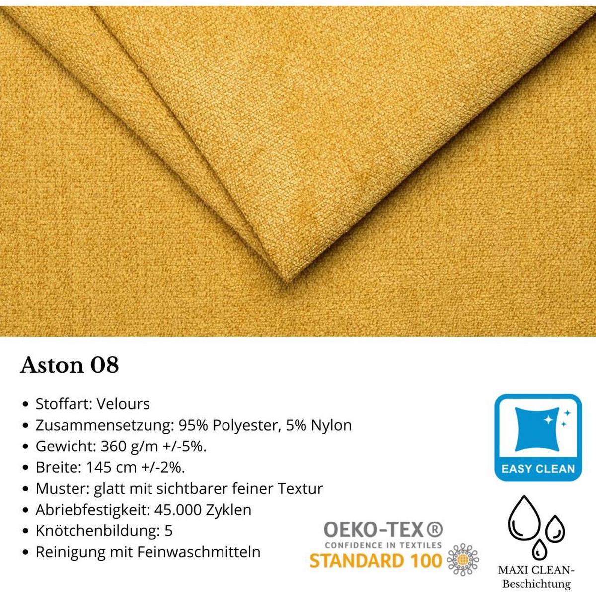 OHRENSESSEL Leonardo gelb - Buchefarben/Sahara, Holz/Textil (88/118/86cm) - Beautysofa