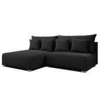 ECKSOFA L Form Ederra Dunkelgrau 208/190/91 cm – großes Sofa mit Schlaffunktion L - Dunkelgrau/Silberfarben, Textil/Metall (190/208cm) - AX Living