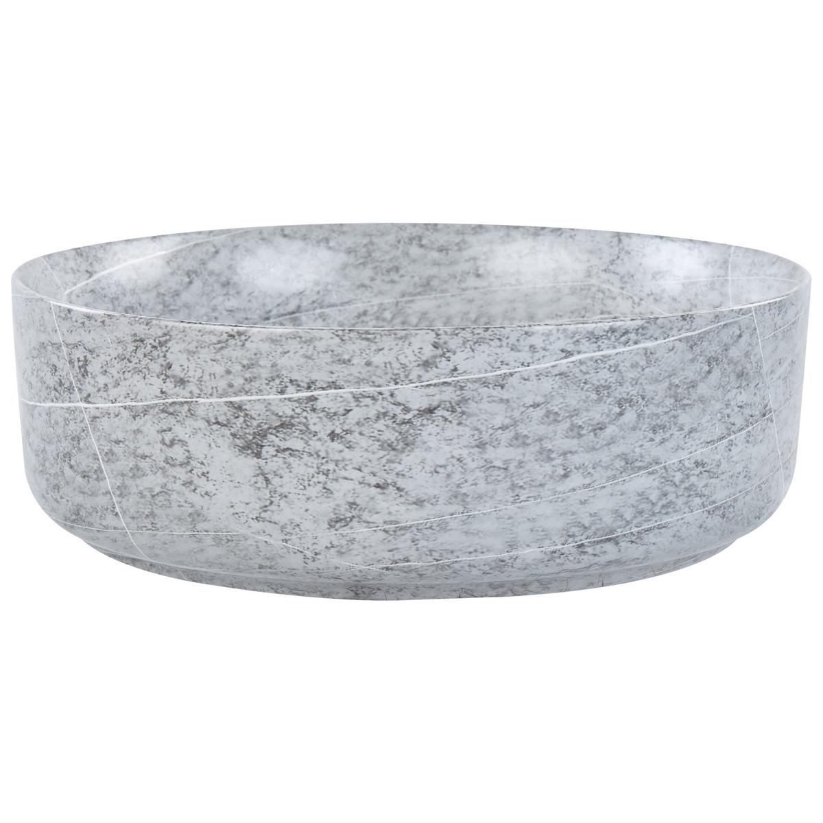 AUFSATZWASCHBECKEN Grauer Betoneffekt 37 cm Keramik Gudar - Dunkelgrau/Grau, Keramik (37/12/37cm) - Beliani