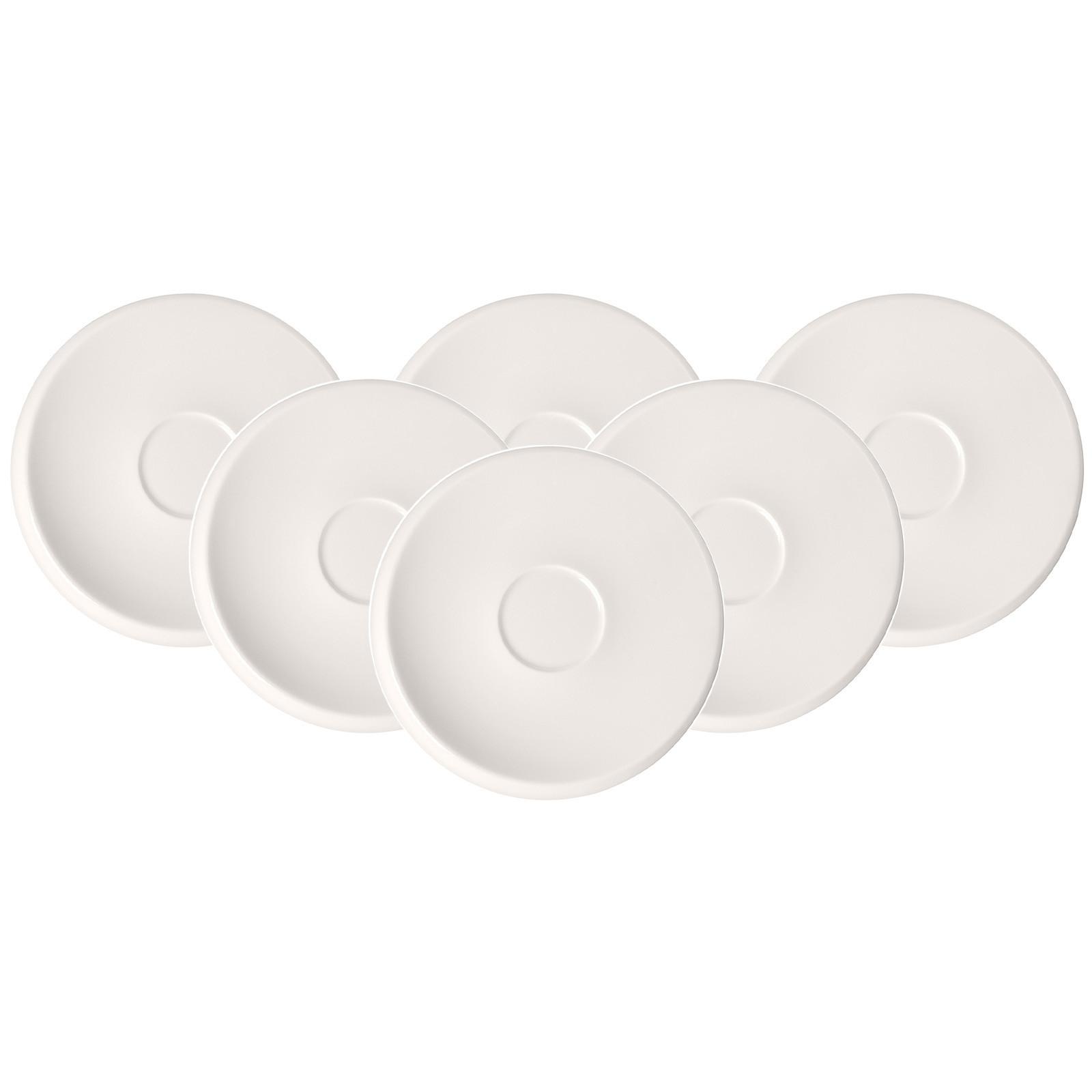 KAFFEEUNTERTASSE NewMoon weiß 17 cm 6er Set - Weiß, Keramik (17cm) - Villeroy & Boch
