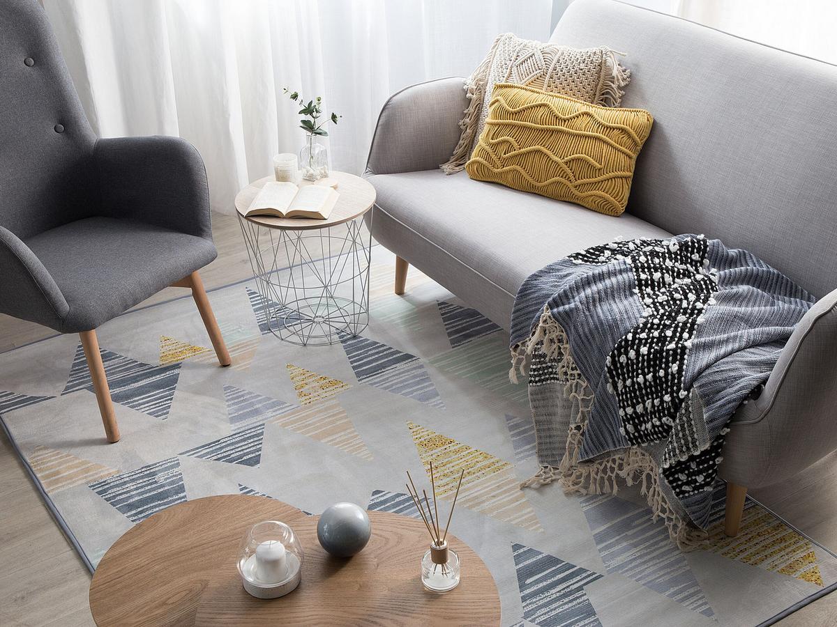 KURZFLOR-TEPPICH Yayla 230/160 cm - Grau, Kunststoff (160/230cm) - Beliani