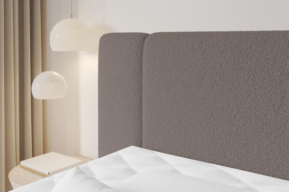 BOXSPRINGBETT mit Matratze H3/H4 - EVON KING Zanozek - 180x200 cm Braun - Braun, Holzwerkstoff (180/200cm) - ALTDECOR