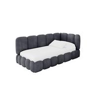 EINZELLBETT Jugendbett mit Bettkasten, Links - AVRY 80x200 Dunkelgrau - Dunkelgrau, Holzwerkstoff/Textil (80/200cm) - ALTDECOR