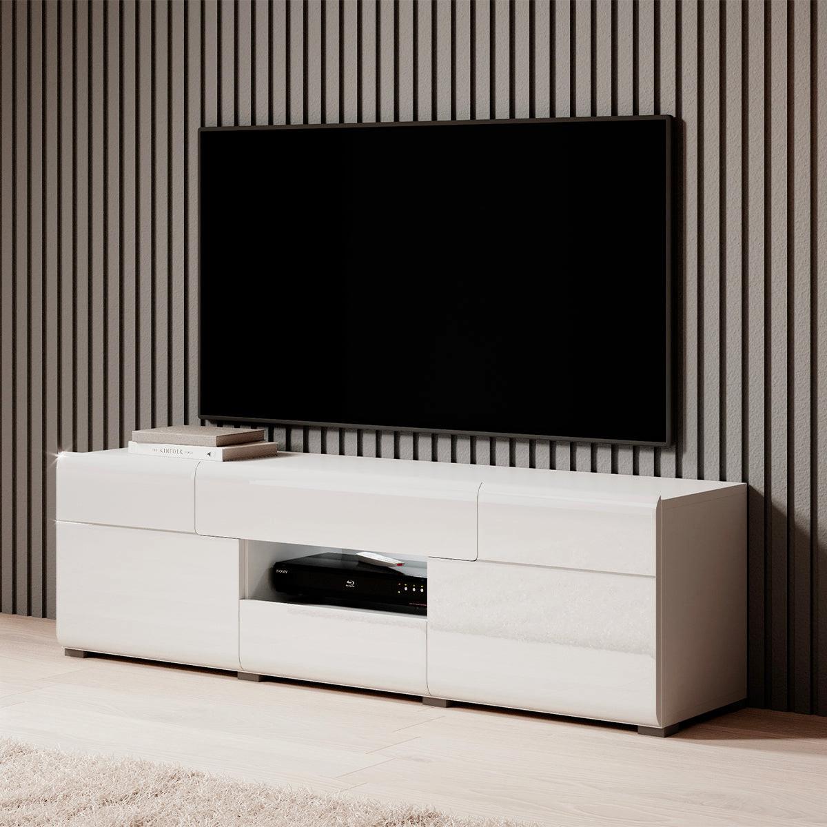 TV-MÖBEL Jules Weiß - Weiß, Holzwerkstoff (159/47/39cm) - Petits-meubles
