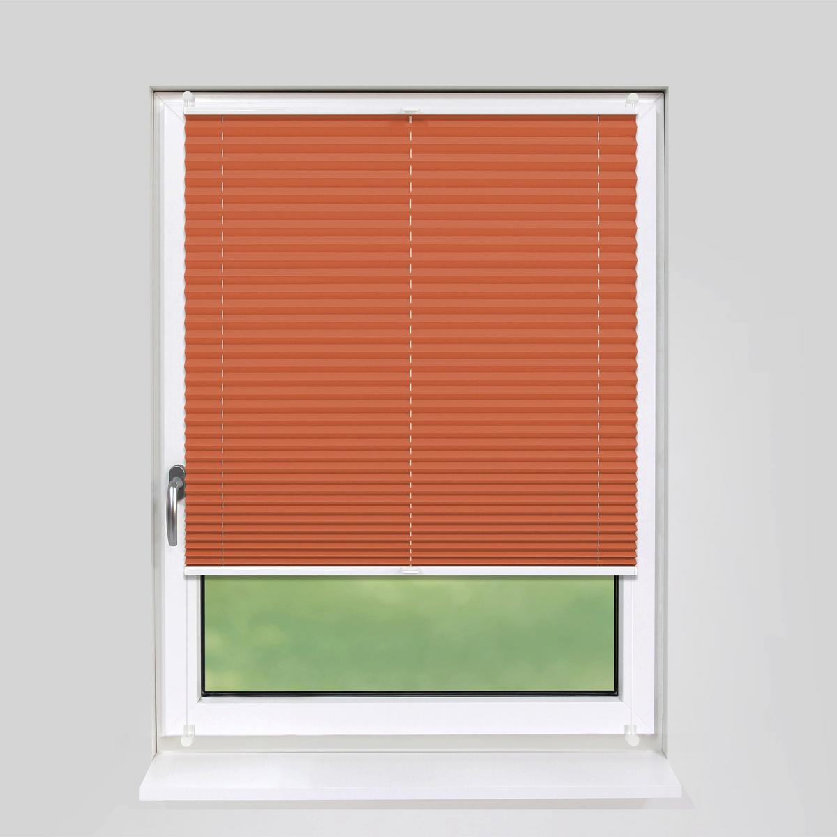 PLISSEE Basic 120 x 150cm Klemmfix ohne Bohren - Orange, Textil (120/150cm) - Deco-Raum