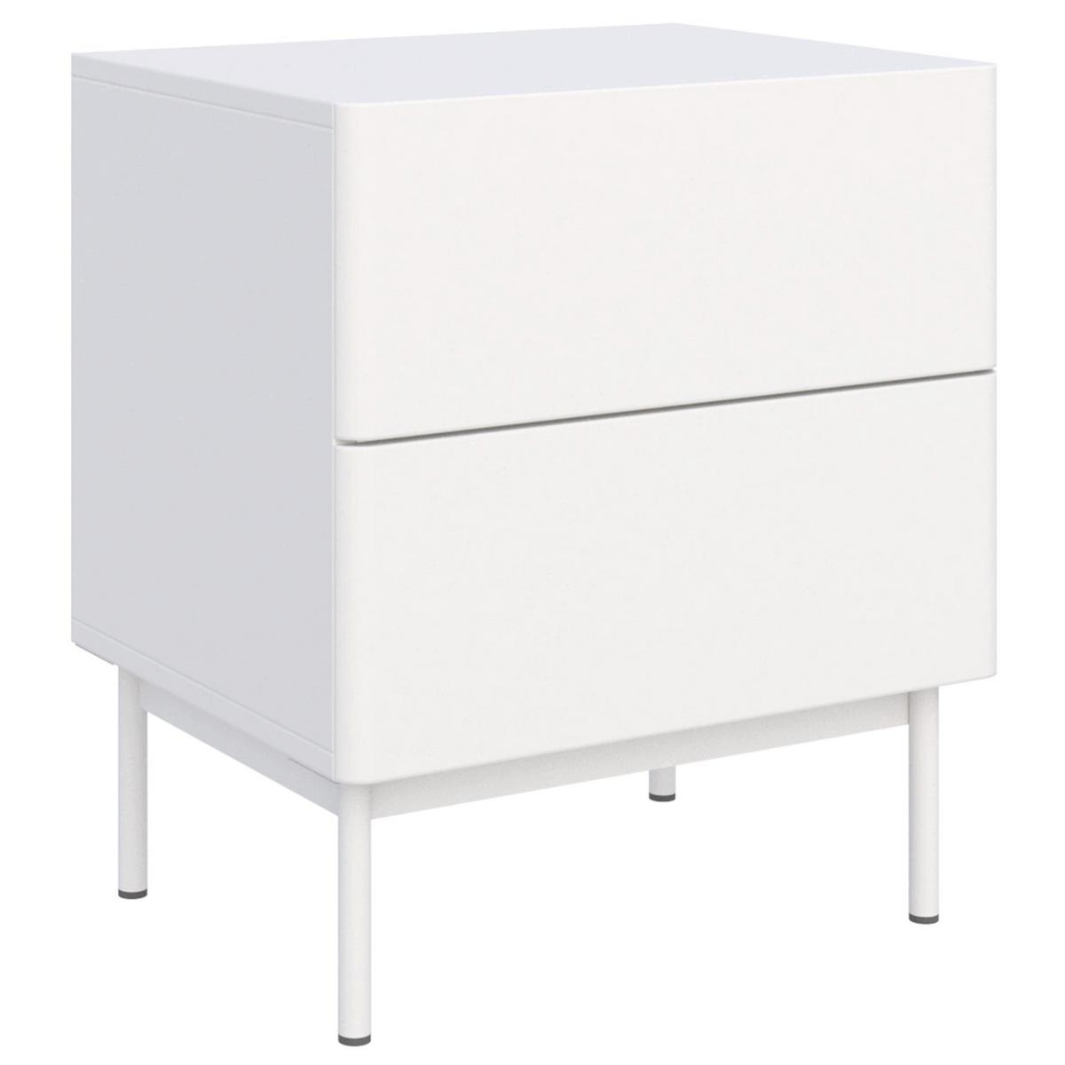 NACHTTISCH Olio 2 Schubladen Weiß 50 cm - Weiß, Holzwerkstoff/Metall (50/57.2/38.6cm) - Selsey