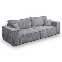SOFA Isaac 4 Sitzplätze Hellgrau - Grau, Holzwerkstoff (255/85/105cm) - Petits-meubles