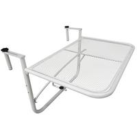 BALKONHÄNGETISCH Gartentisch höhenverstellbar rechteckig Terrasse Beistelltisch - Weiß, Metall (60/56/50cm) - Outsunny