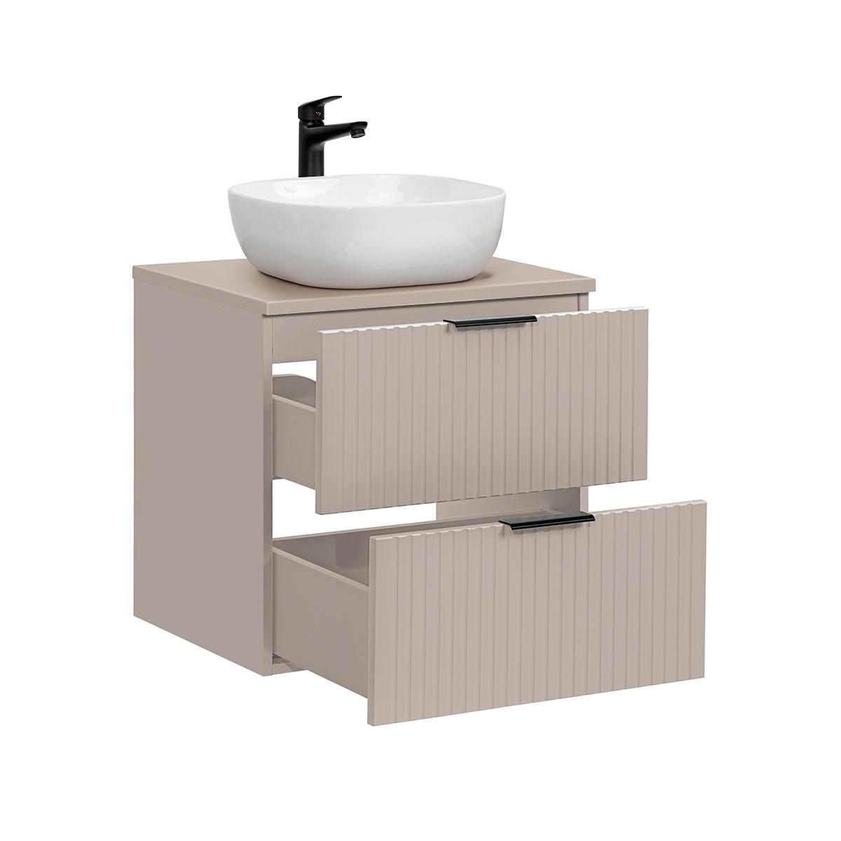 WASCHTISCH 60.6cm Adriel Beige - Beige/Goldfarben, Holzwerkstoff (60.6/59/46cm) - Petits-meubles