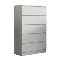 KOMMODE ADRIANO 70/112/33 cm mit 5 Schubladen Weiß - Weiß, Holzwerkstoff (70/112/33cm) - MASSENO