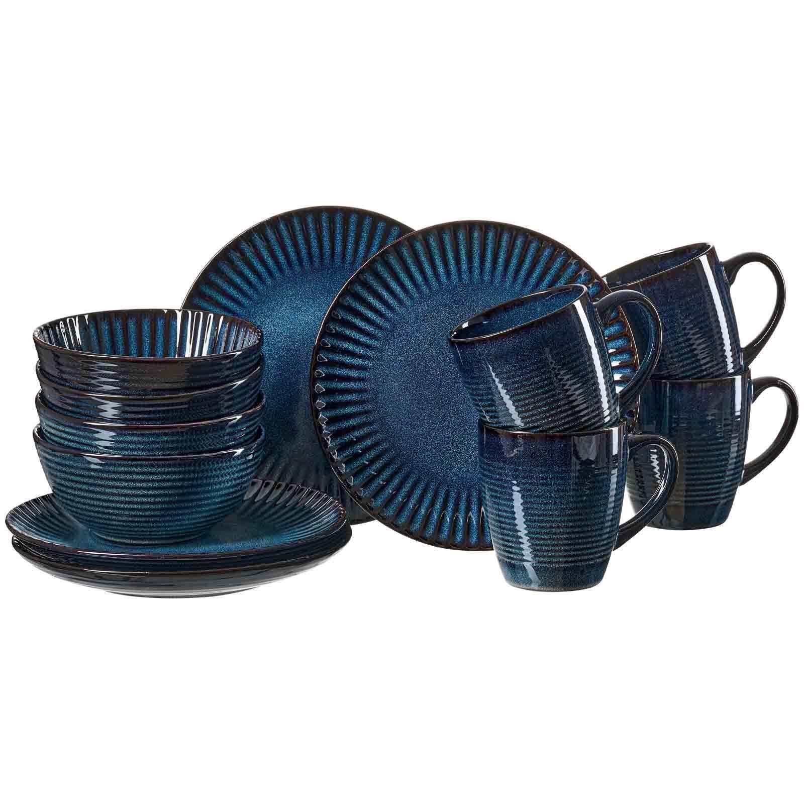 FRÜHSTÜCKS-SET Milla blau 12-tlg. - Blau, Keramik (2/2/2cm) - Ritzenhoff Breker