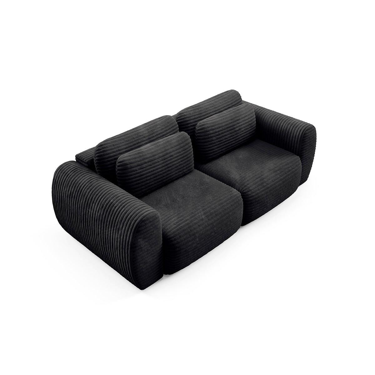 SOFA Camilla 3 Sitzplätze Schwarz - Schwarz, Holz (266/95/121cm) - Petits-meubles