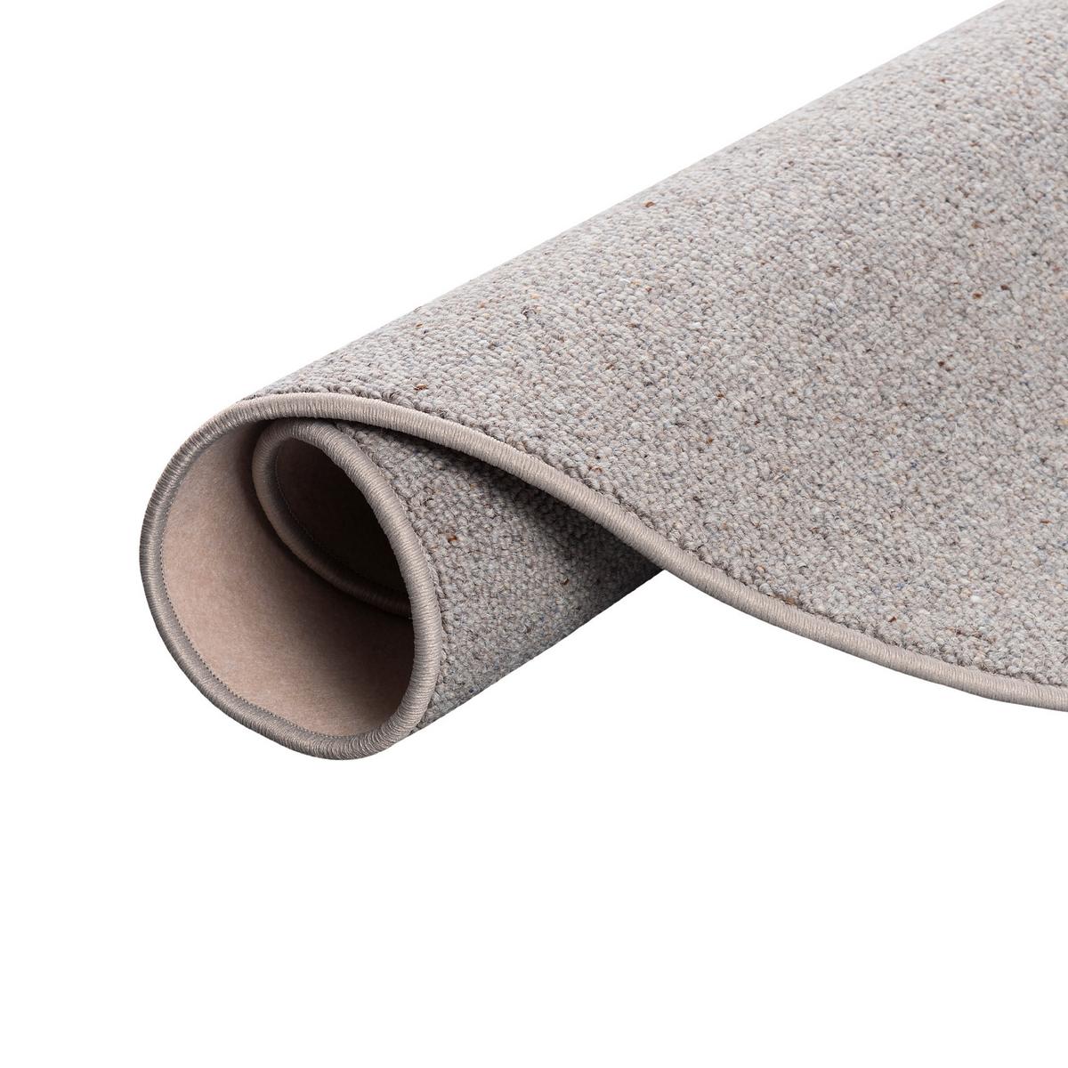 NATUR TEPPICH WOLLE BERBER RUND - Grau, Textil (133/133cm) - Snapstyle