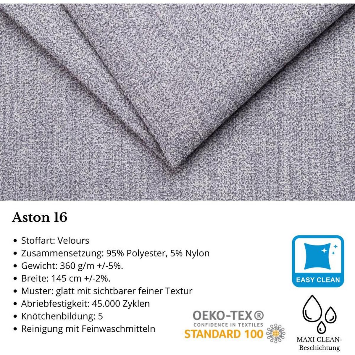 ECKSCHLAFSOFA Draco mit Schlaffunktion, links, Hellgrau - Silberfarben/Hellgrau, Textil/Metall (267/186cm) - Beautysofa