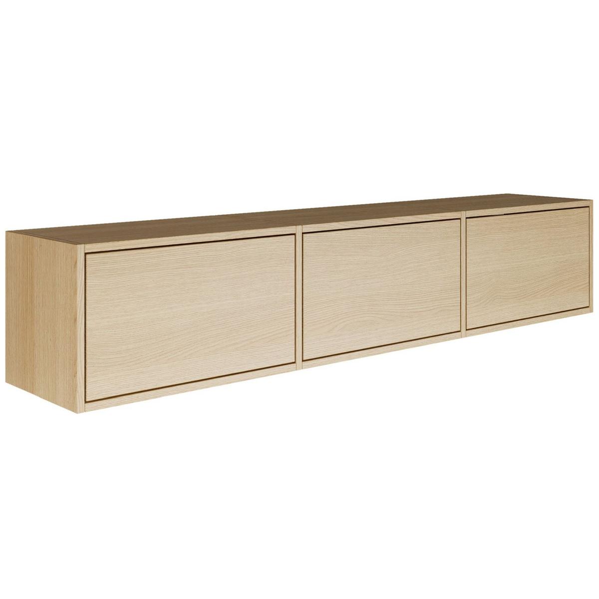 TV-LOWBOARD hängend, 3 Klappen, Eiche, 150 cm - Beige, Holzwerkstoff (150.1/30/30cm) - Selsey