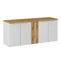 WASCHTISCHUNTERSCHRANK 140cm Riva Weiß und Holz - Weiß, Holzwerkstoff (140/57/40cm) - Petits-meubles