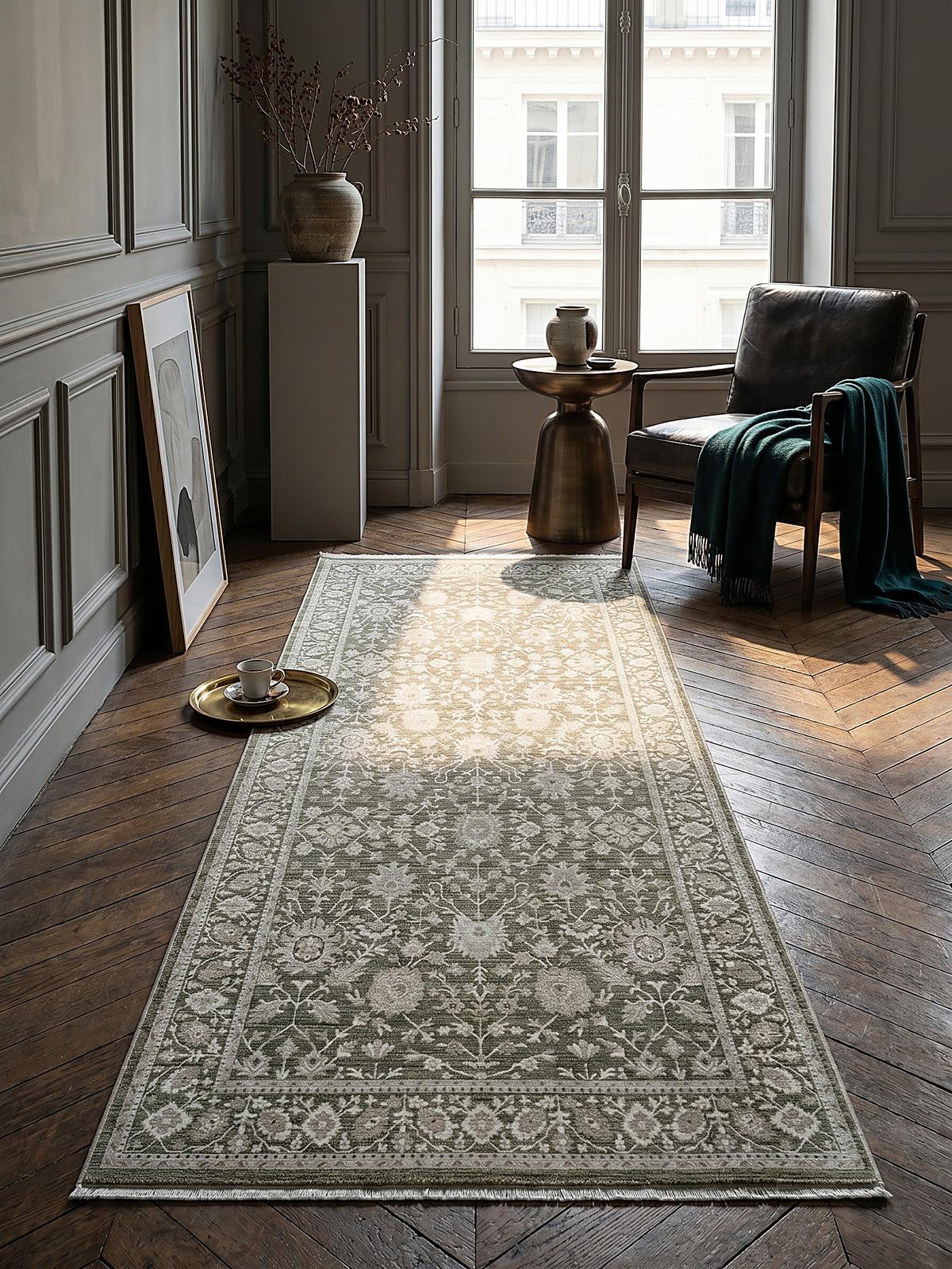 TEPPICHLÄUFER Orientalisch SCRIVIA Polypropylen Grün 80 x 300 cm - Grün, Textil (80/300cm) - KADIMA DESIGN