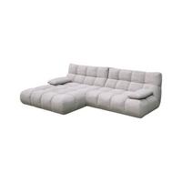 ECKSOFA VIVIEN Silber Cord - Silberfarben/Schwarz, Kunststoff/Textil (290/178cm) - KAWOLA
