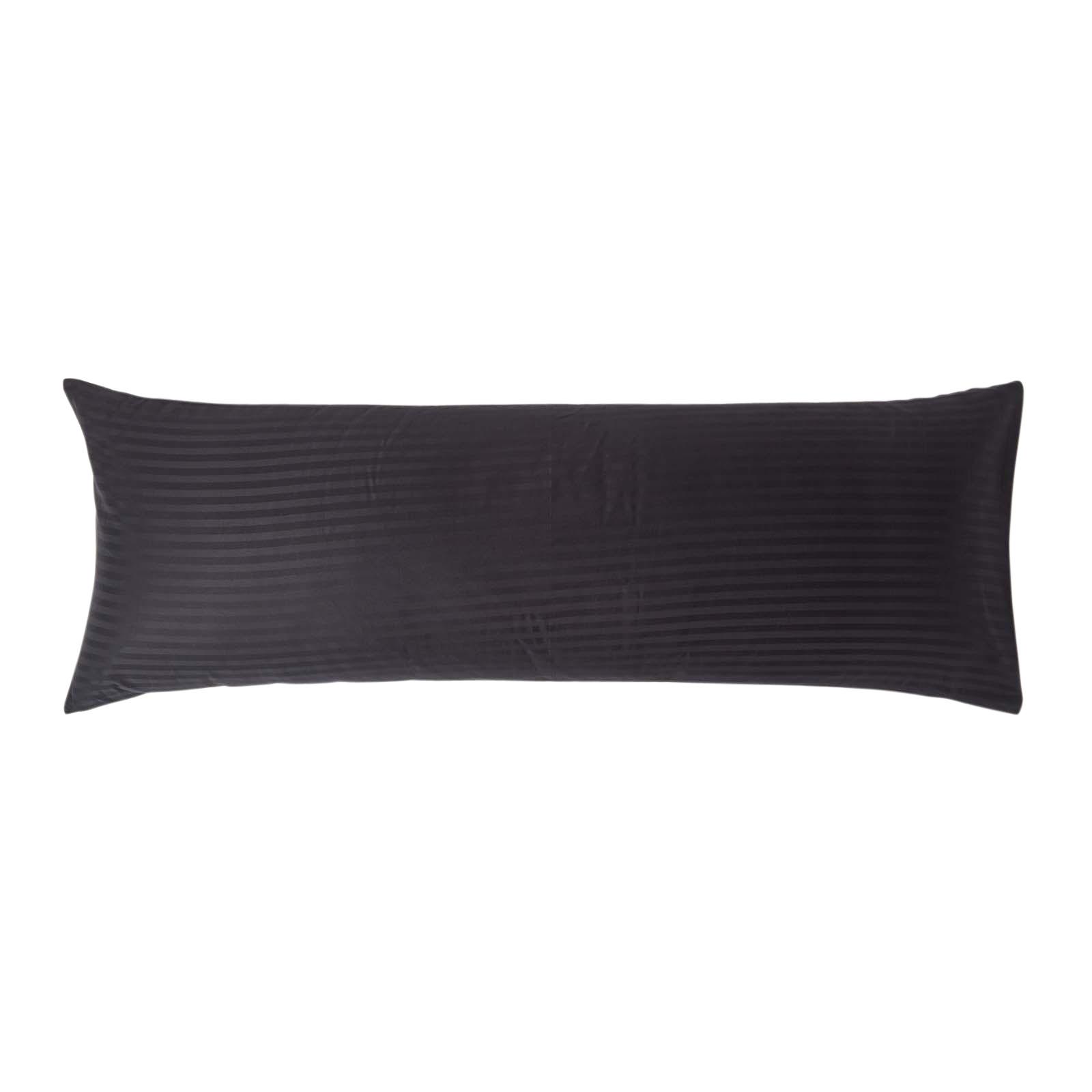SEITENSCHLÄFERKISSENBEZUG Damast-Streifen, 48/136 cm - Schwarz, Textil (50/140cm) - Homescapes