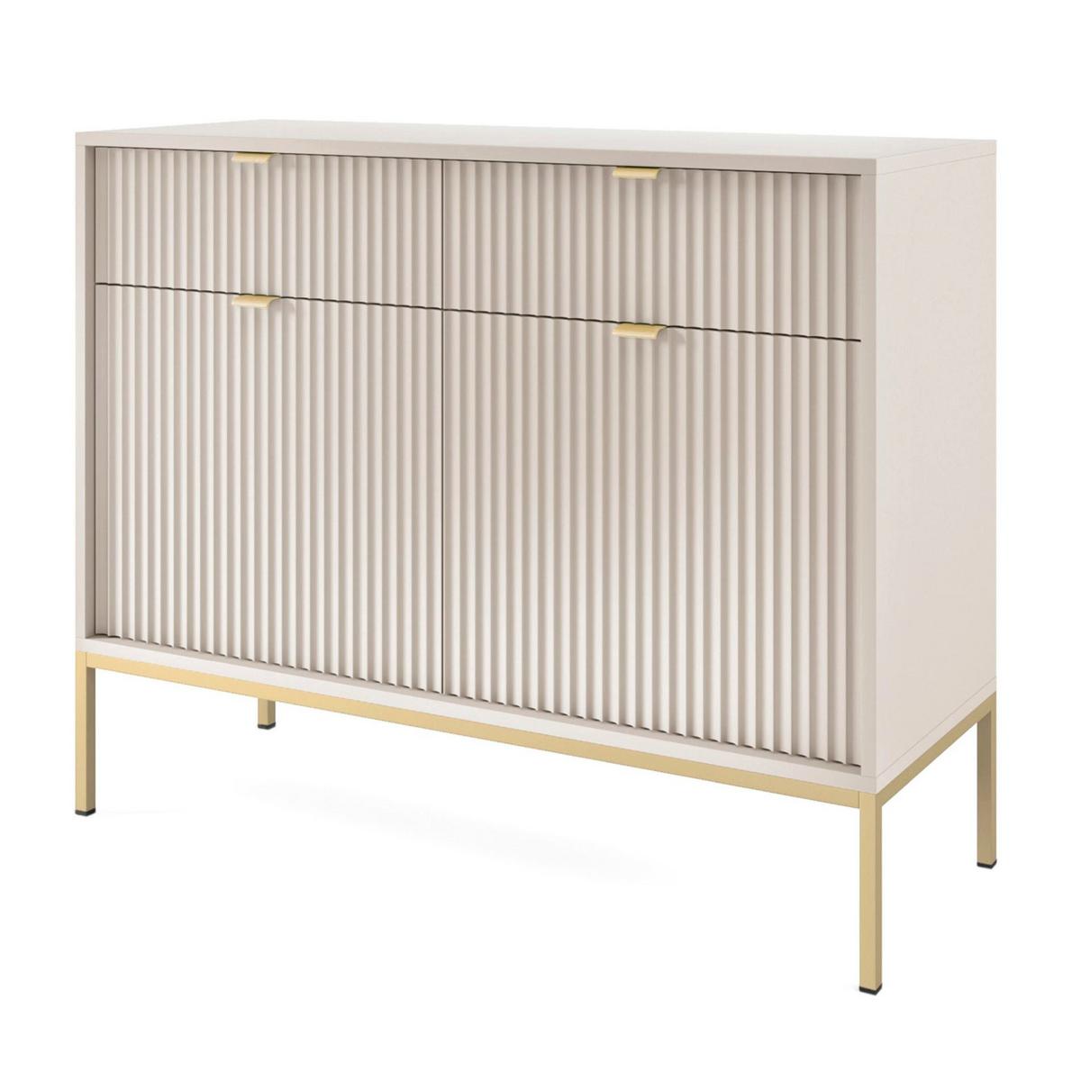 VELLORE Sideboard - Ecru/Beige, Holzwerkstoff/Metall (104/83/39cm) - Selsey