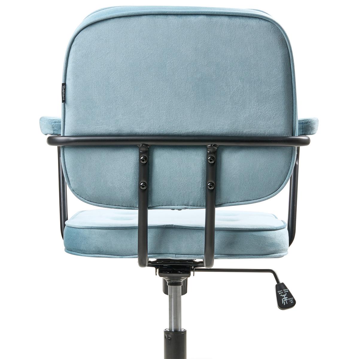 SCHREIBTISCHSTUHL Hellblau Pawnee - Blau/Schwarz, Textil (62/88/43cm) - Beliani