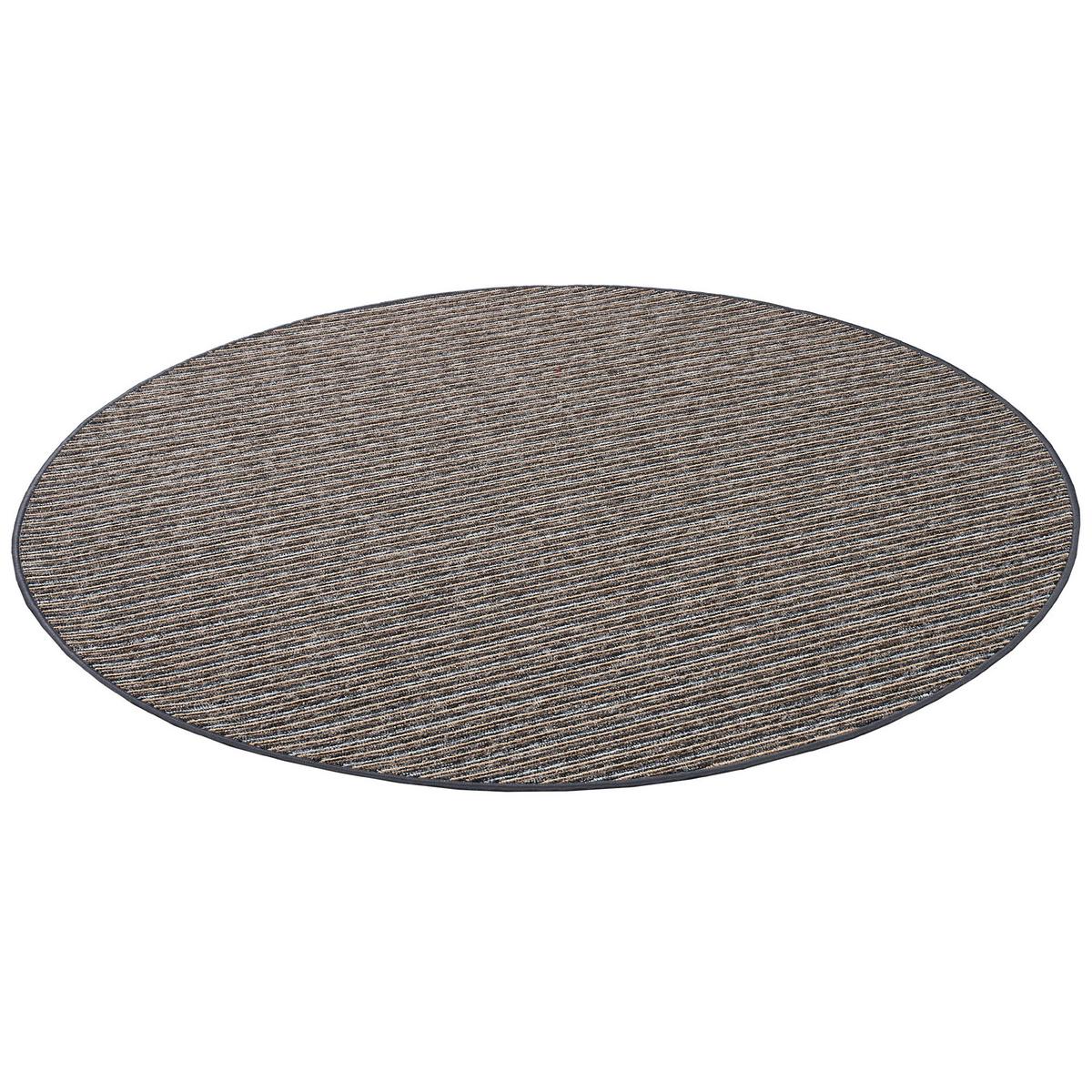STREIFENBERBER TEPPICH MARTA RUND - Anthrazit, Textil (100/100cm) - Snapstyle