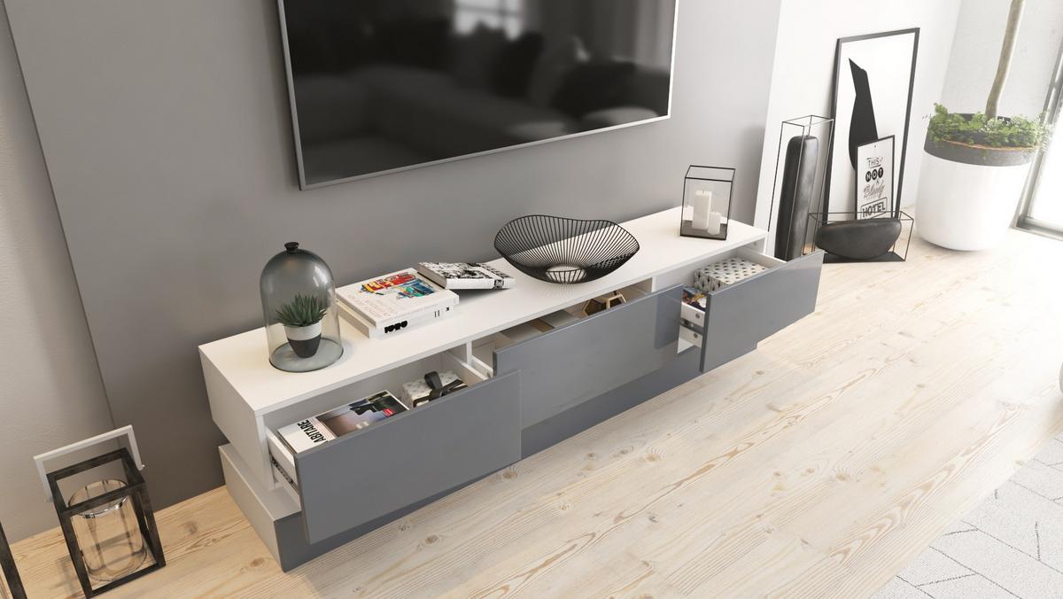 LOWBOARD City Fronten in Avola-Anthrazit - Anthrazit, Holzwerkstoff (178/48/39cm) - Vladon