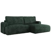 ECKSCHLAFSOFA TONO L Grün Cord - rechts - Schwarz/Grün, Kunststoff/Textil (150/260cm) - MKS