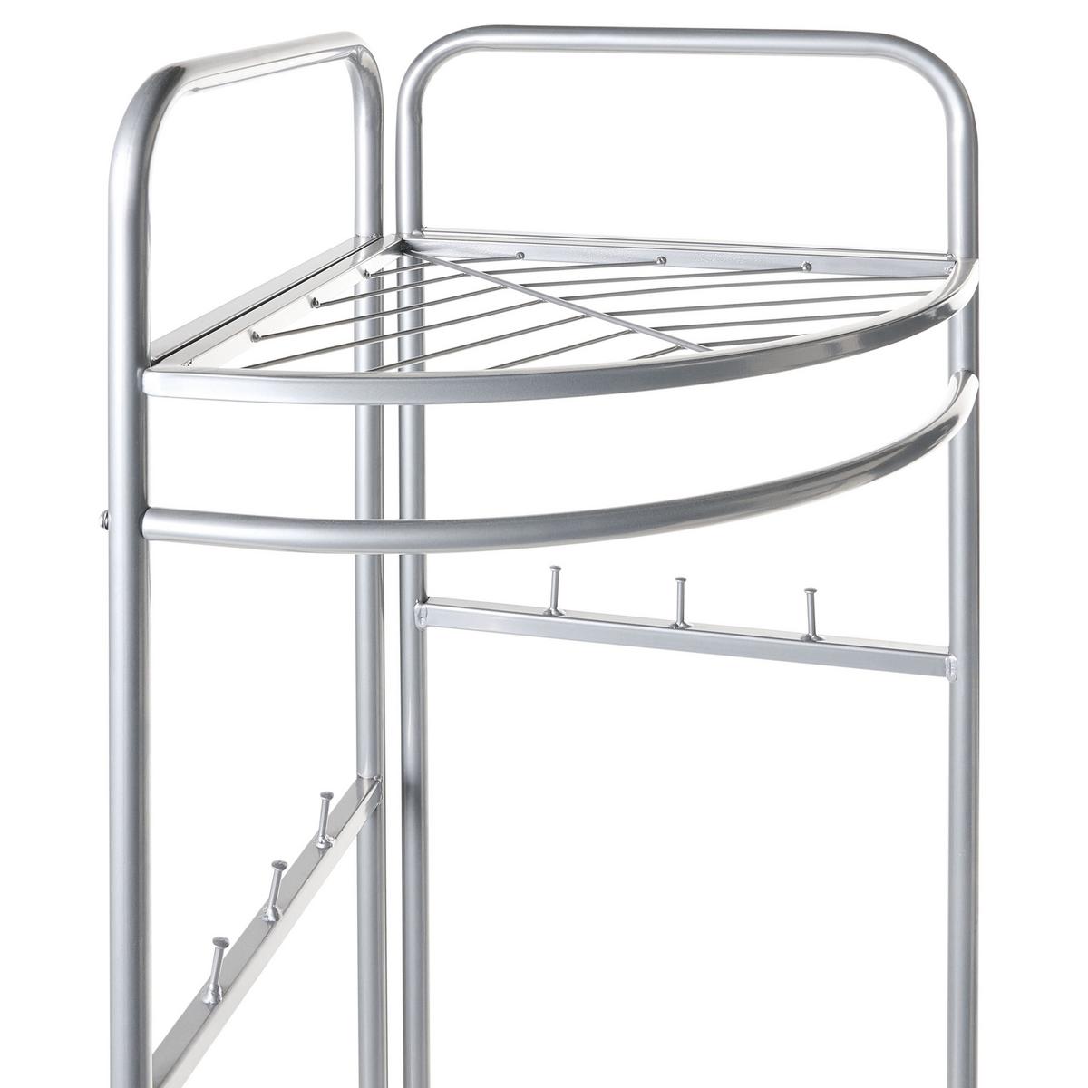 ECK-GARDEROBENSTÄNDER Silber Lawton - Silberfarben, Metall (53/160/37cm) - Beliani