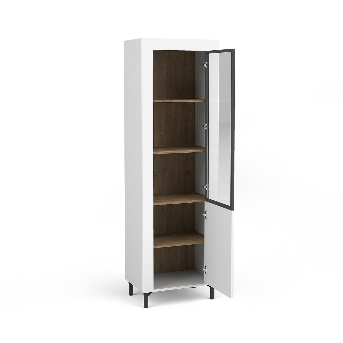VITRINE Monta mit 2 Türen und LED-Beleuchtung, Weiß - Weiß, Holzwerkstoff (60/194/40cm) - Beautysofa