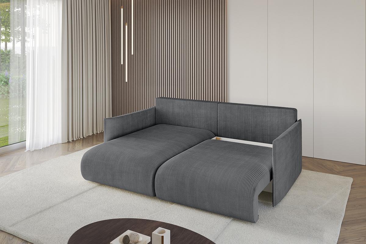 ECKSOFA Ottomane links ONESK-L 216x177x72 Dunkelgrau Cord - Dunkelgrau, Holzwerkstoff/Kunststoff (216/177cm) - ALTDECOR