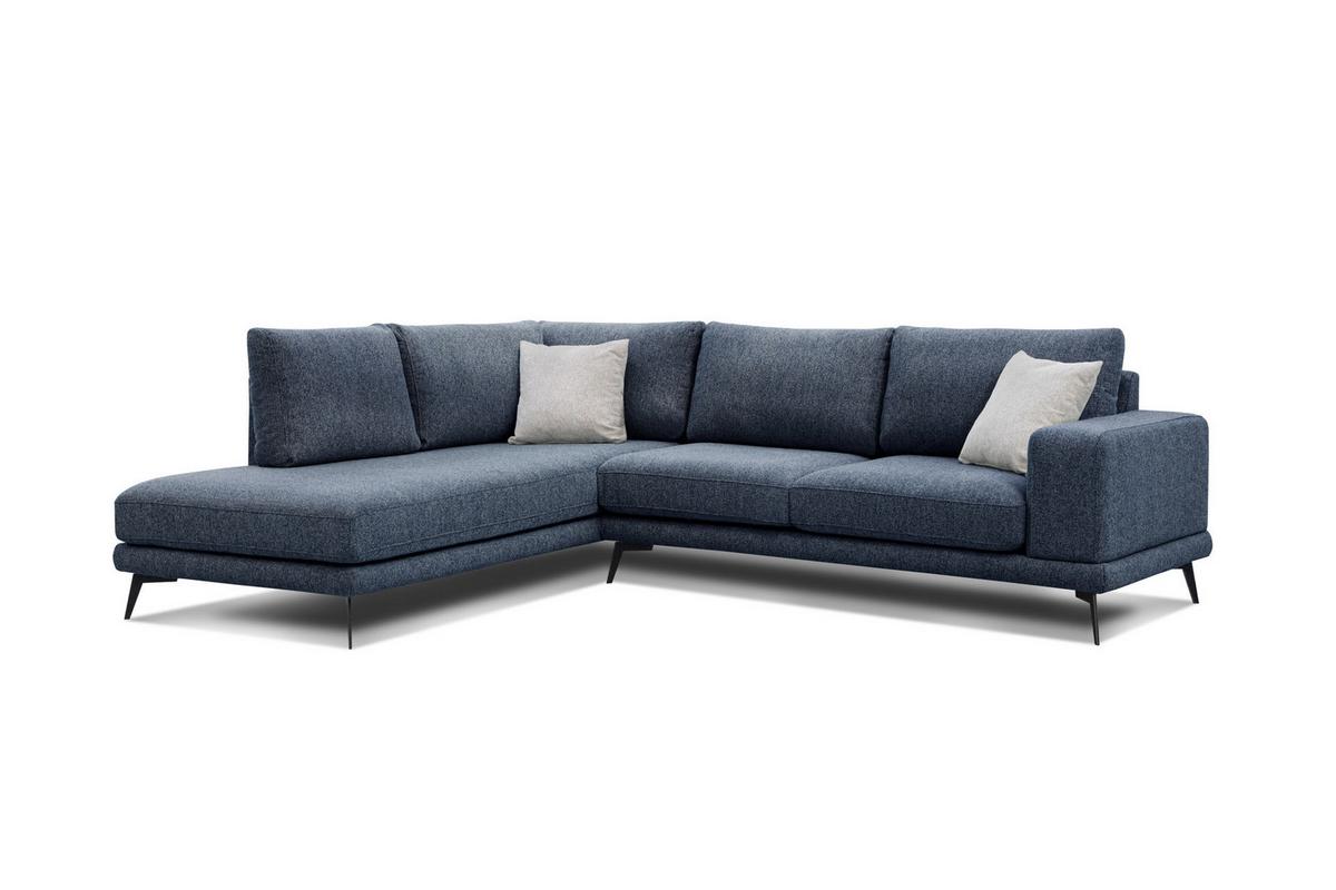 ECKSOFA MEDIOLANE 5-Sitzer, dunkelblau - Dunkelblau, Holzwerkstoff/Textil (219/282cm) - Wozimo