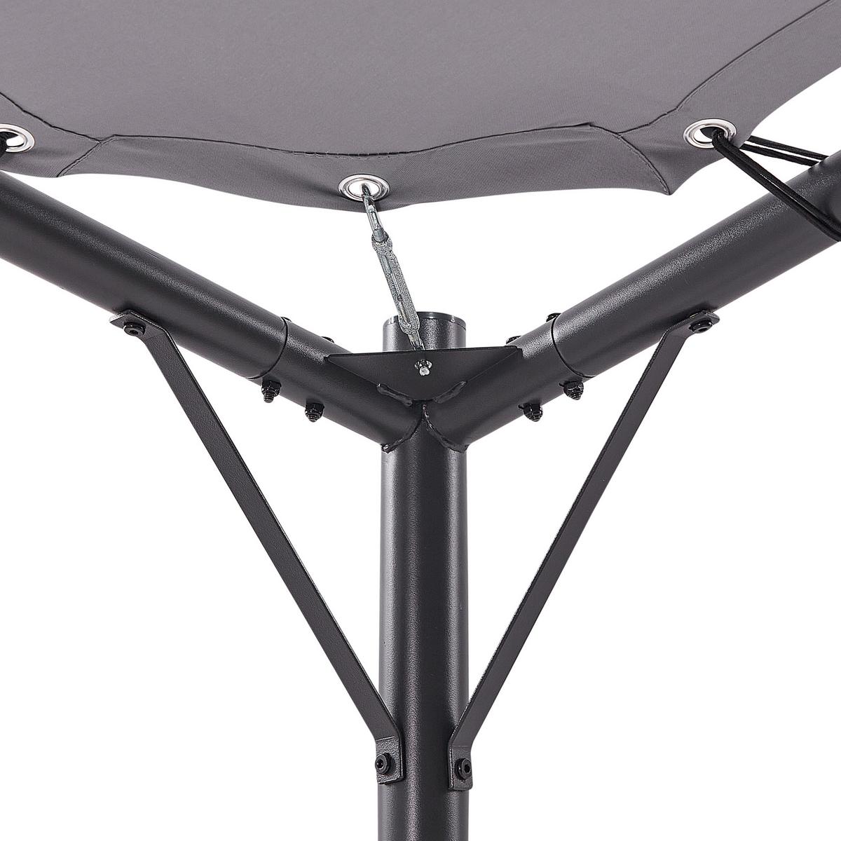 PERGOLA Stahl grau 300/300 cm Aventine - Schwarz/Grau, Kunststoff (300/260/300cm) - Beliani