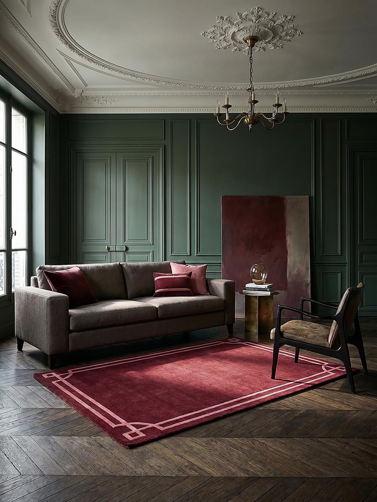 WOLLTEPPICH GLEN, mit Bordüre, Rot, 120 x 170 cm - Rot, Textil (170/120cm) - KADIMA DESIGN