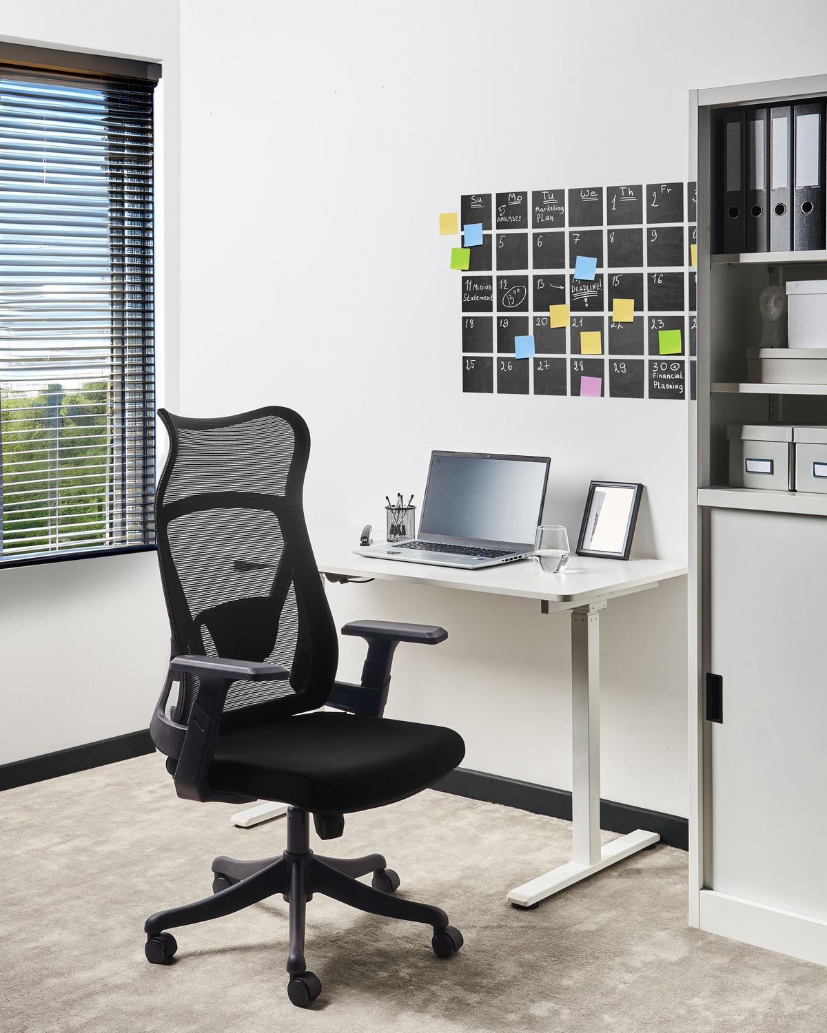 BÜROSTUHL Schwarz Bard - Schwarz, Textil (50/113/66cm) - Beliani