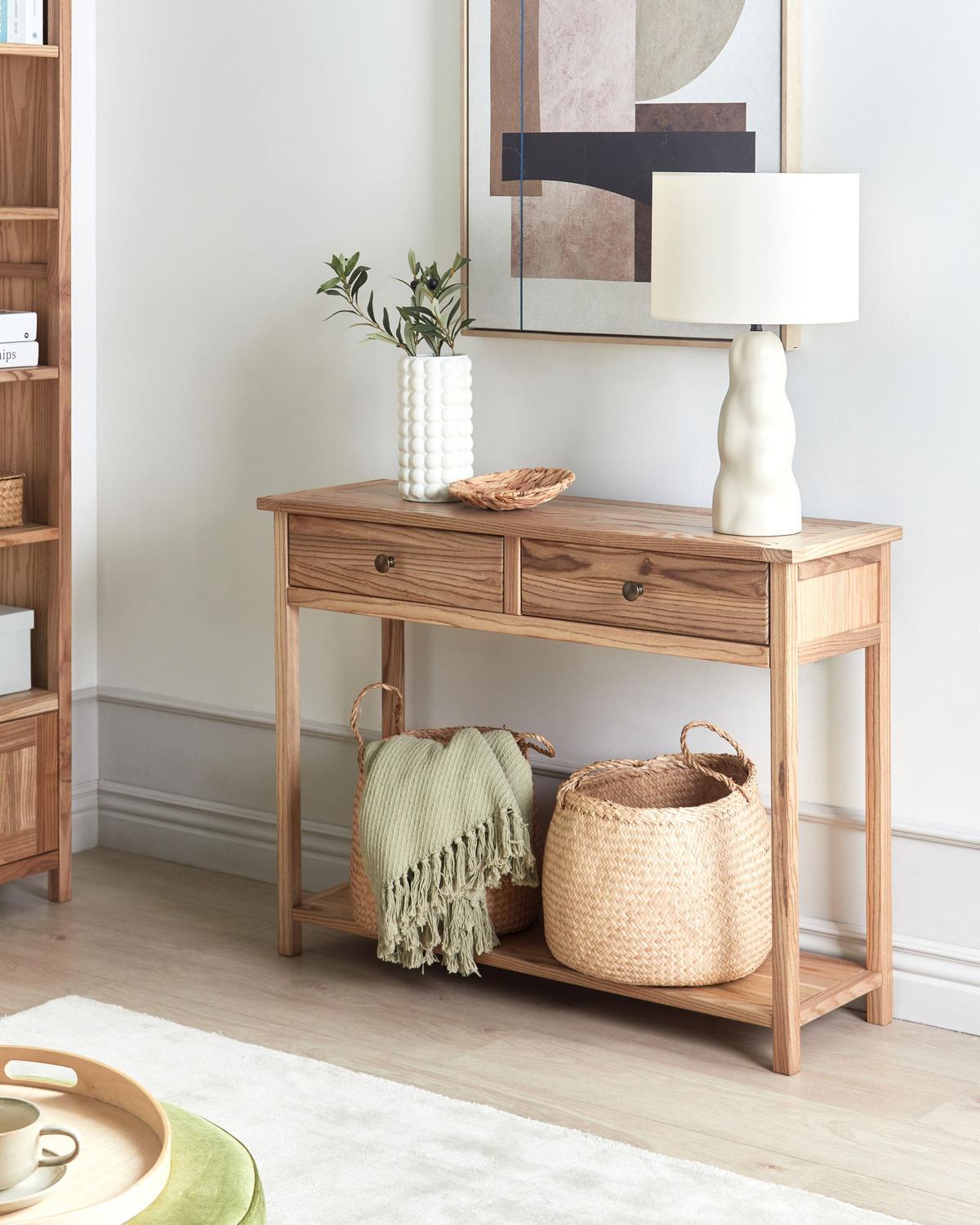 KONSOLENTISCH Sassafrasholz Braun Salton - Braun, Holz (100/74/31cm) - Beliani