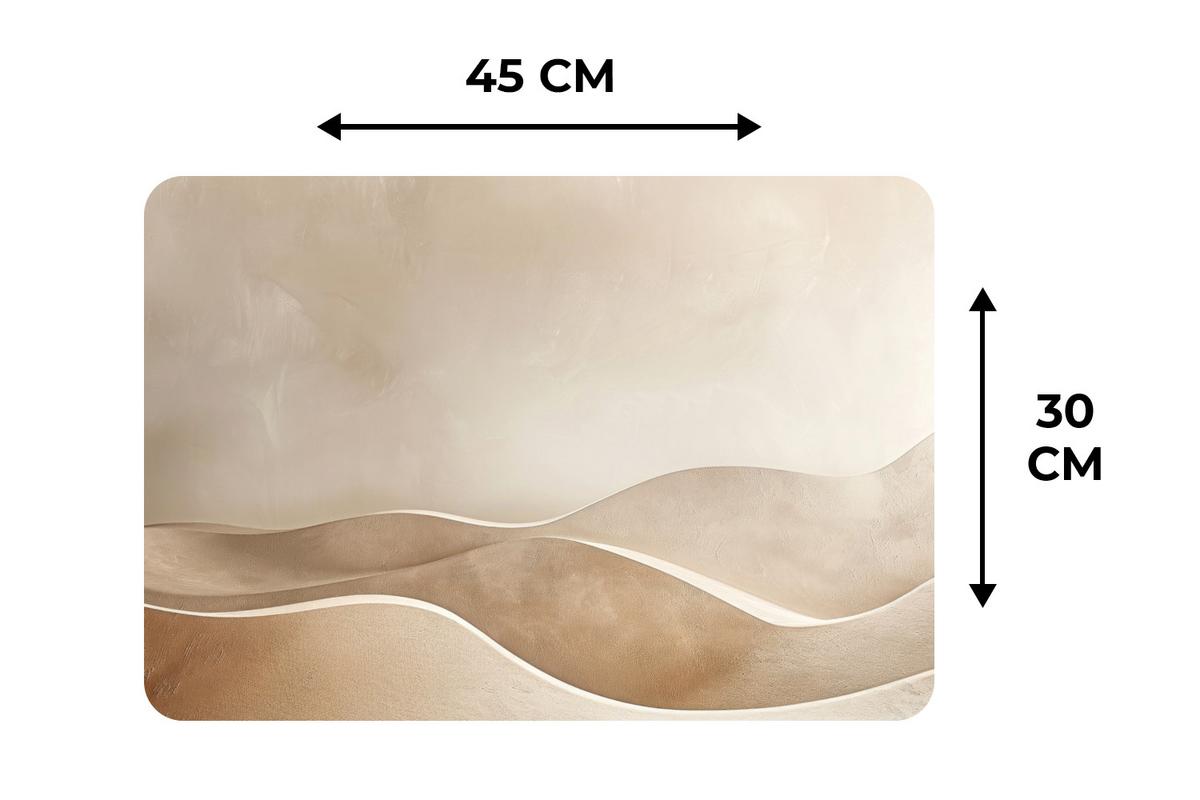 PLATZSETS 6er-Set Beige - Natur - Abstrakt - Modern Tischunterlage 45x30 cm - Champagner, Kunststoff (0.3/45/30cm) - MuchoWow