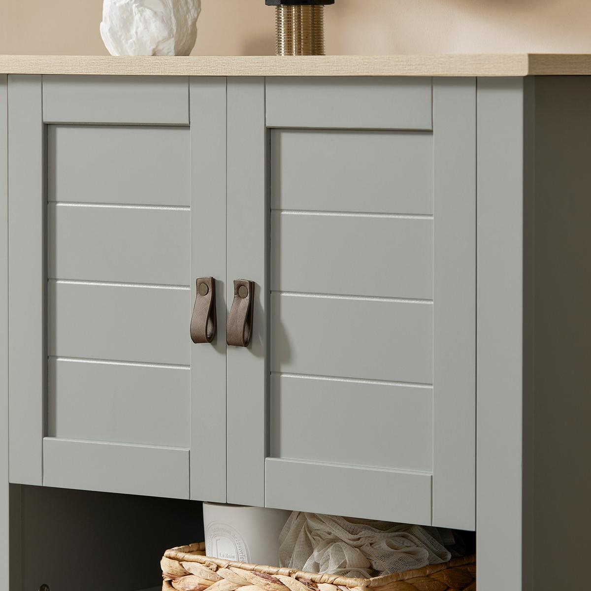 WASCHBECKENUNTERSCHRANK, Hellgrau, 60x60x30cm - Grau, Holzwerkstoff (60/60/30cm) - SoBuy