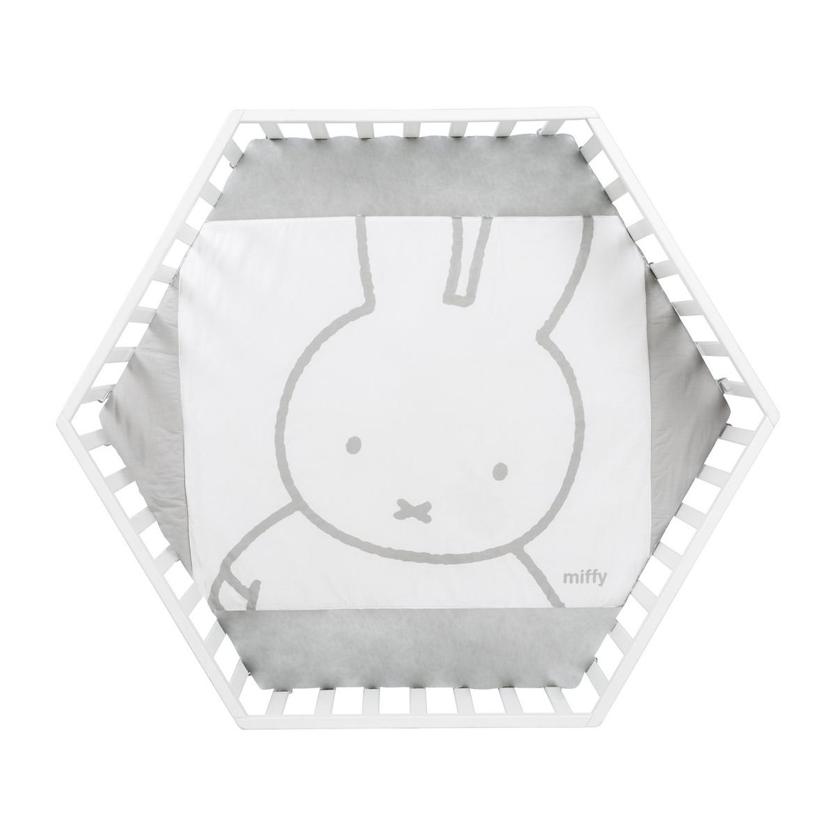 LAUFGITTER 6-eckig Miffy - Weiß, Holzwerkstoff (118.5/72.5/103.5cm) - Roba