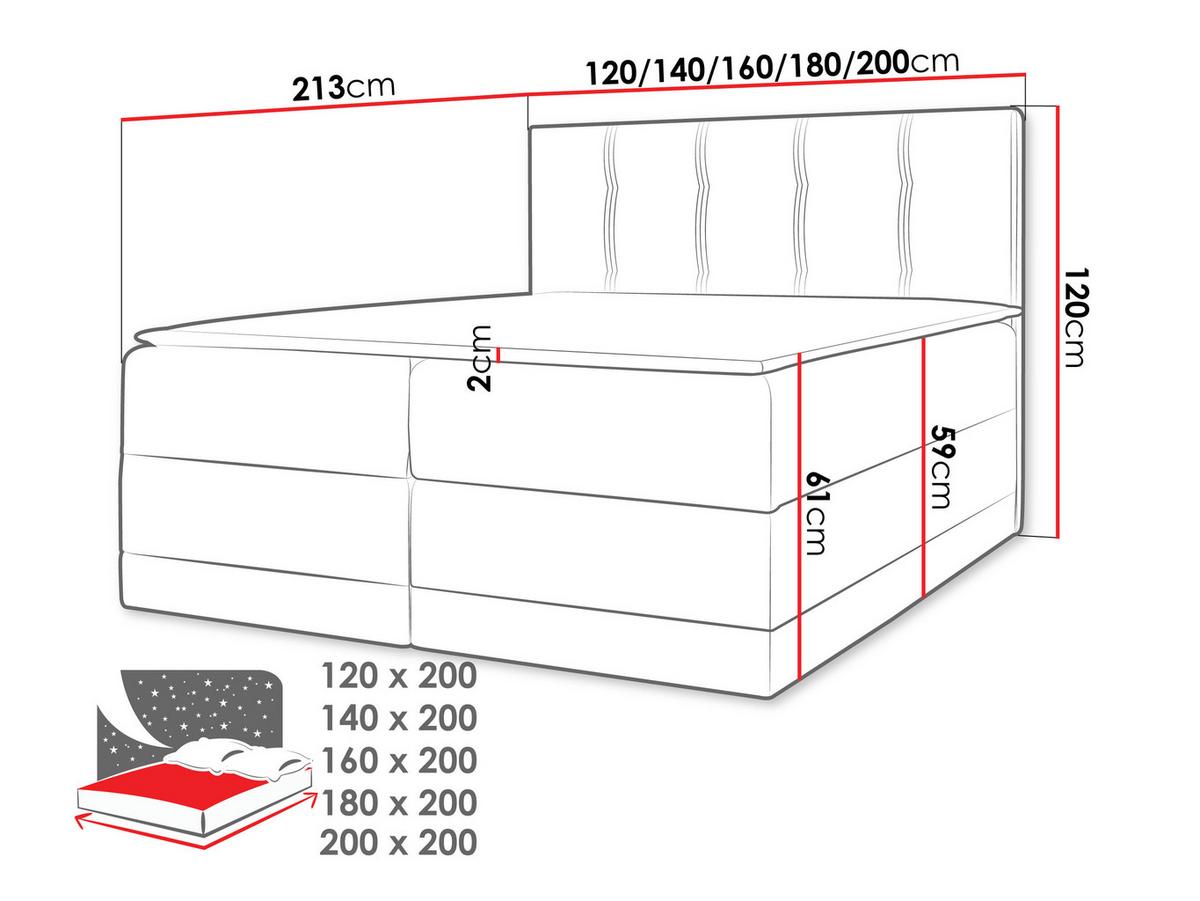 BOXBETT Royal - H3 - Hellbraun/Braun, Holz (180/200cm) - MIRJAN24