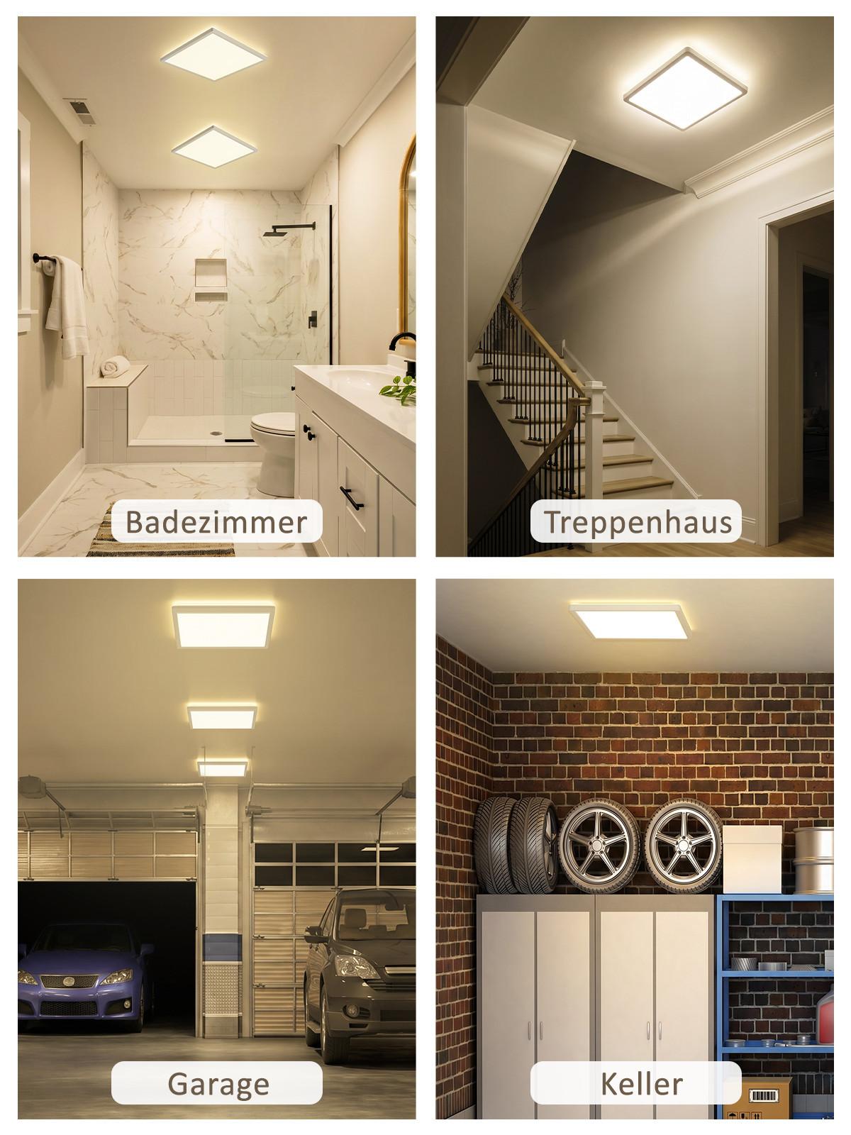 LED DECKENLEUCHTE Myxos 29.3/29.3/3 cm - Weiß, Kunststoff (29.3/29.3/3cm) - ZMH