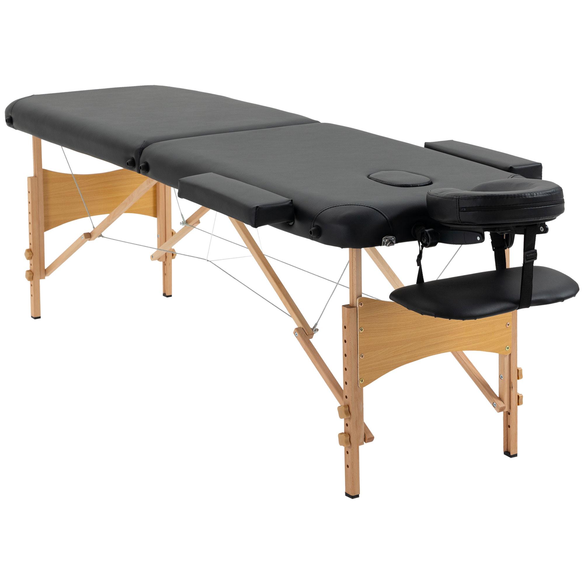 MASSAGELIEGE, klappbarer Massagetisch mit Kopfstütze, für Spa, Salon Kunststoff - Schwarz, Leder (81/92/210cm) - HOMCOM