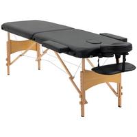 MASSAGELIEGE, klappbarer Massagetisch mit Kopfstütze, für Spa, Salon Kunststoff - Schwarz, Leder (81/92/210cm) - HOMCOM