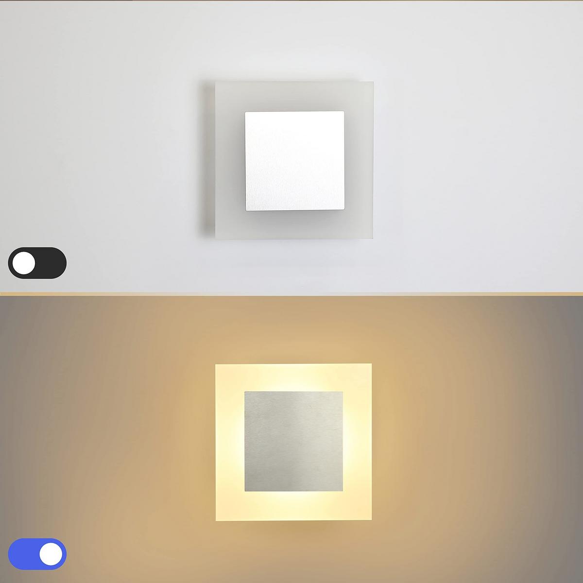 LED-WANDLEUCHTE Shimmerlite 16/16/4.8 cm - Schwarz, Metall (16/4.8/16cm) - ZMH