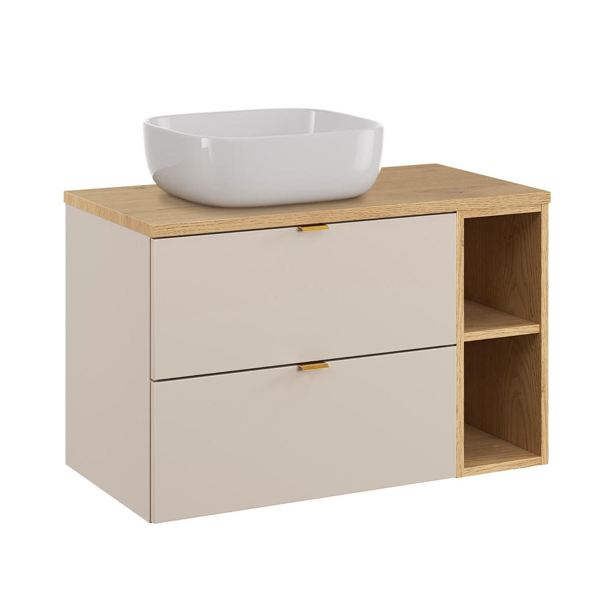 WASCHTISCH 80.6cm Azel Kaschmir - Beige, Holzwerkstoff (80.6/52/46cm) - Petits-meubles